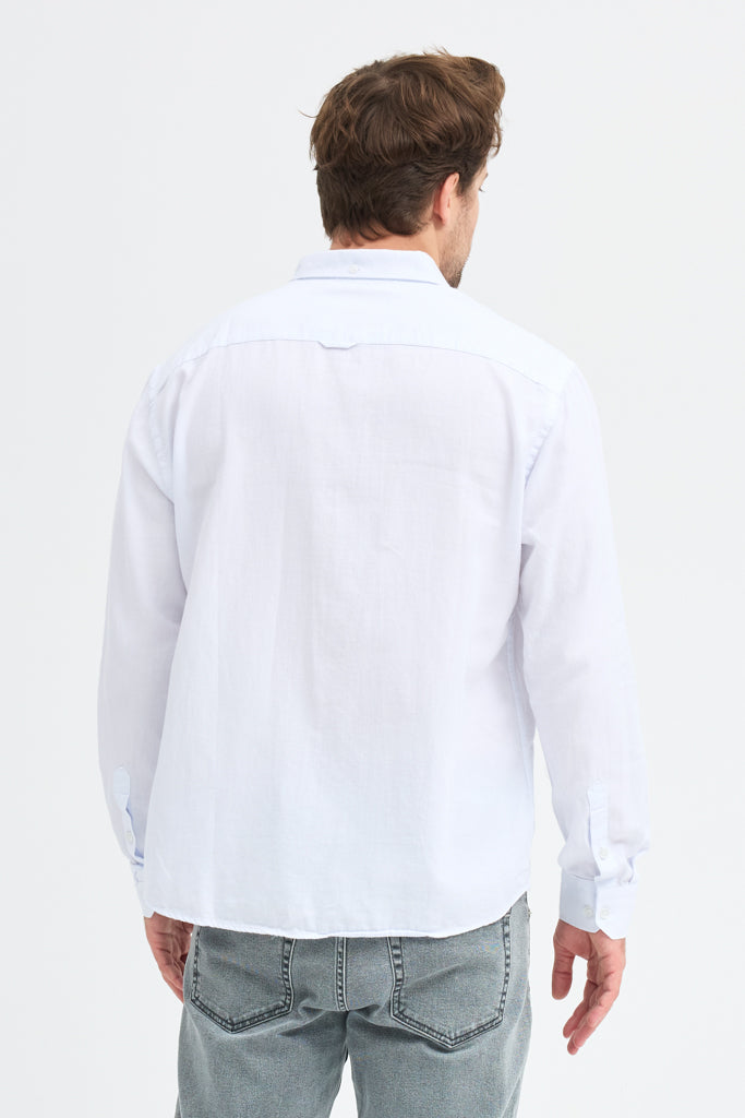 Cosplay Erkek Oxford Kumaş Düz Button Down Yaka Regular Fit Uzun Kollu Gömlekzas<s