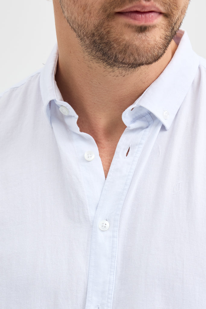 Cosplay Erkek Oxford Kumaş Düz Button Down Yaka Regular Fit Uzun Kollu Gömlekzas<s