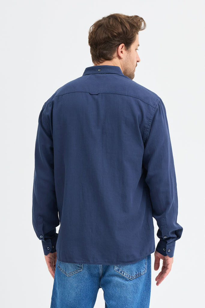 Cosplay Erkek Oxford Kumaş Düz Button Down Yaka Regular Fit Uzun Kollu Gömlekzas<s