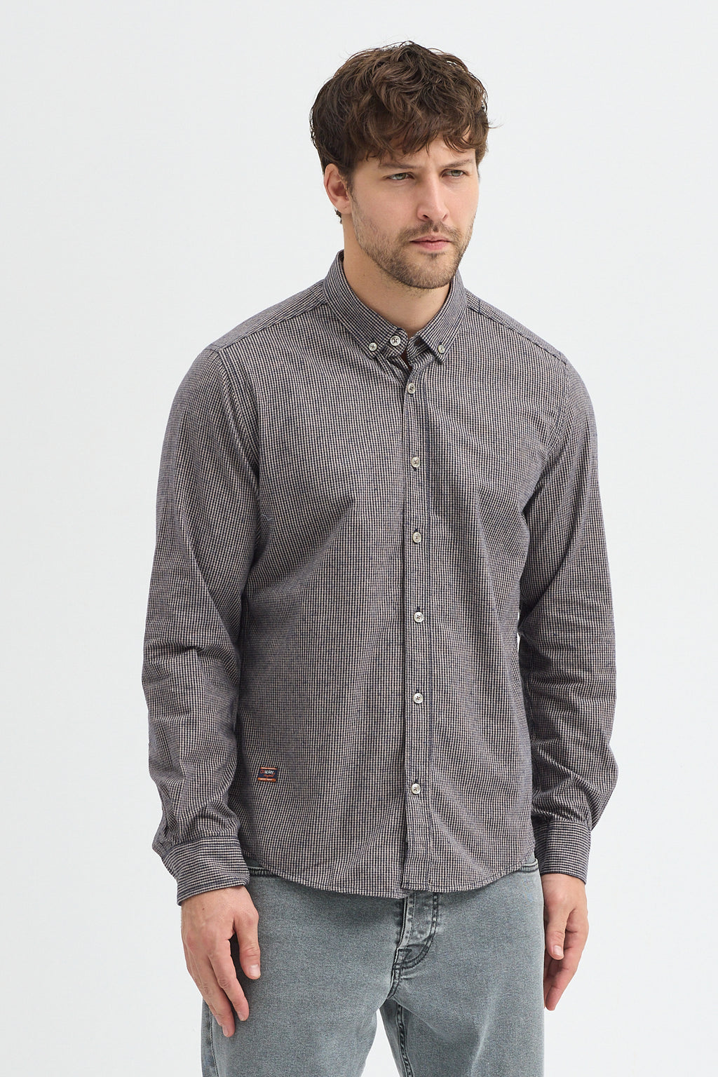 Cosplay Erkek Pitikare Melanj Desenli Regular Fit Uzun Kollu Gömlek