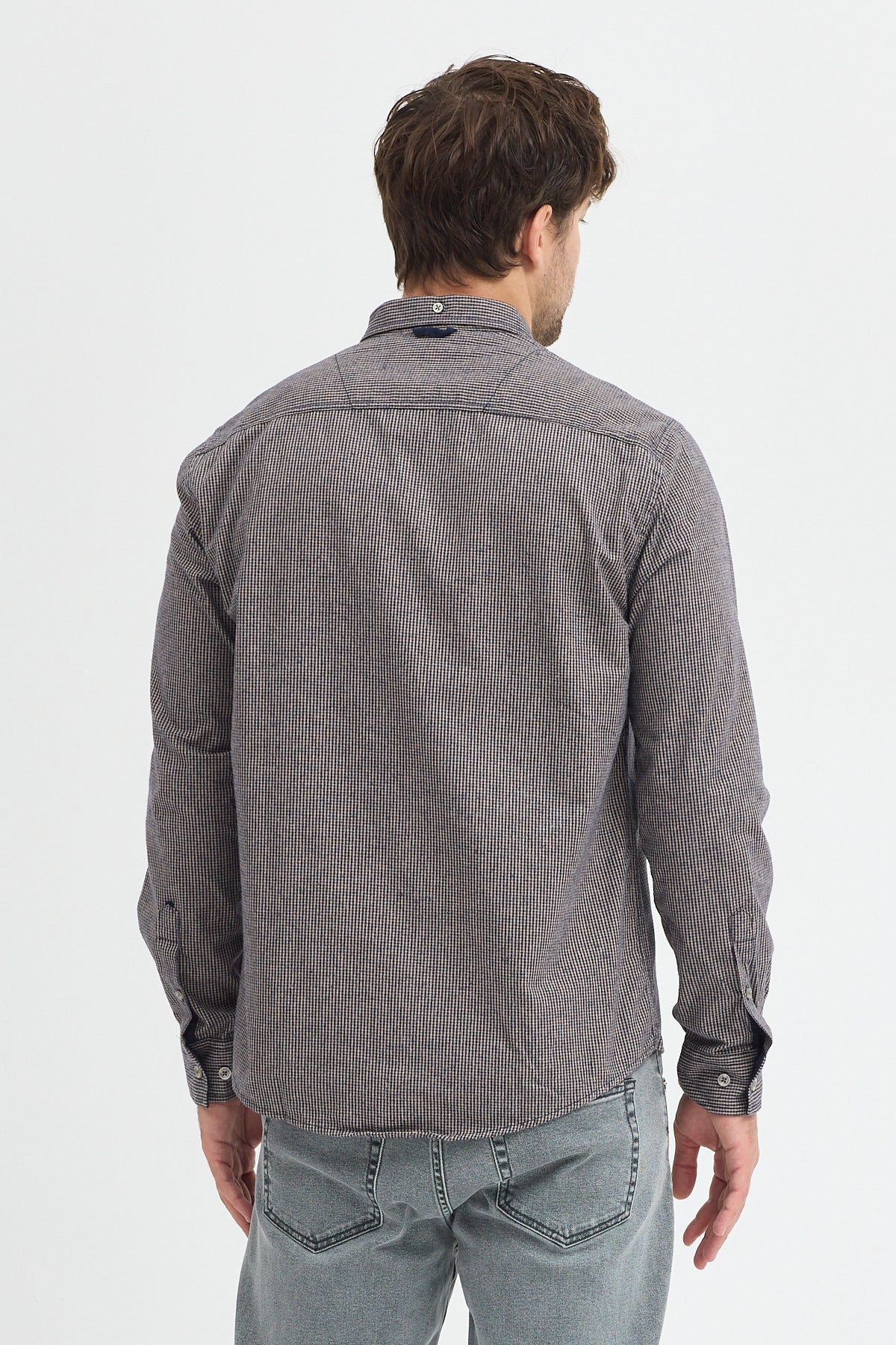 Cosplay Erkek Pitikare Melanj Desenli Regular Fit Uzun Kollu Gömlek