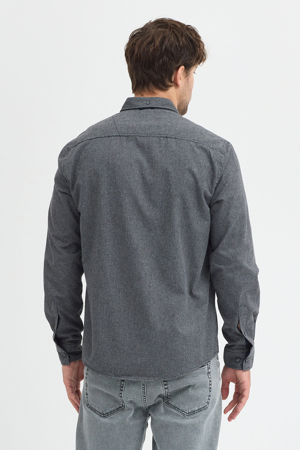 Cosplay Erkek Pitikare Melanj Desenli Regular Fit Uzun Kollu Gömlek