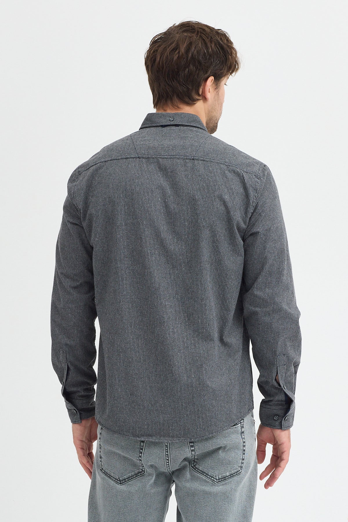 Cosplay Erkek Pitikare Melanj Desenli Regular Fit Uzun Kollu Gömlek