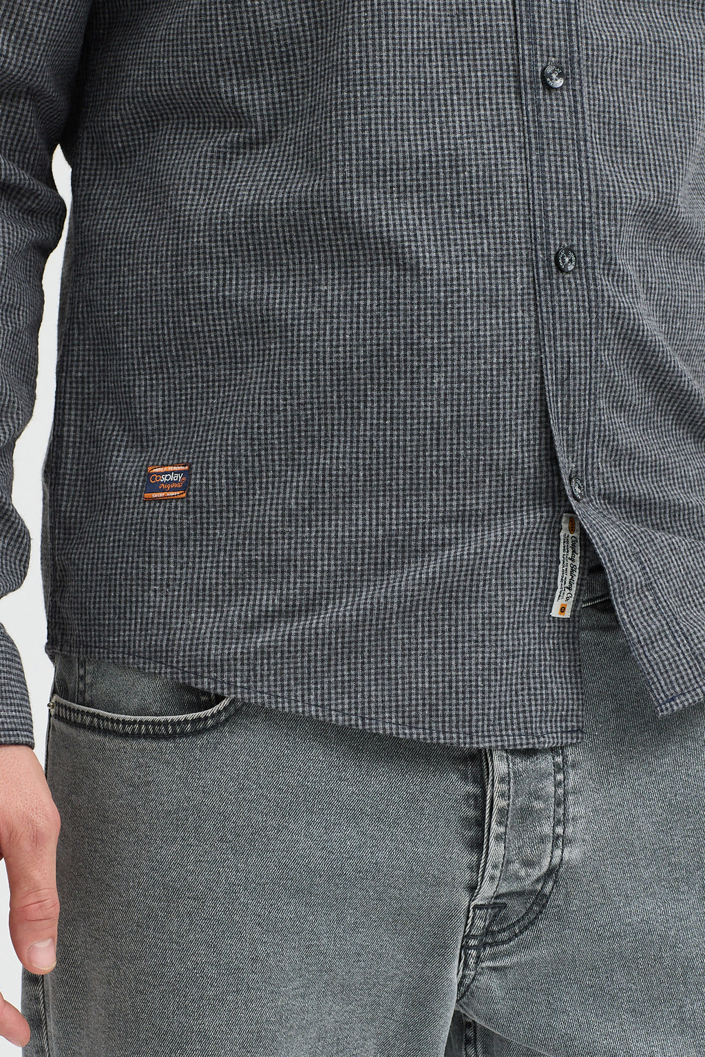 Cosplay Erkek Pitikare Melanj Desenli Regular Fit Uzun Kollu Gömlek