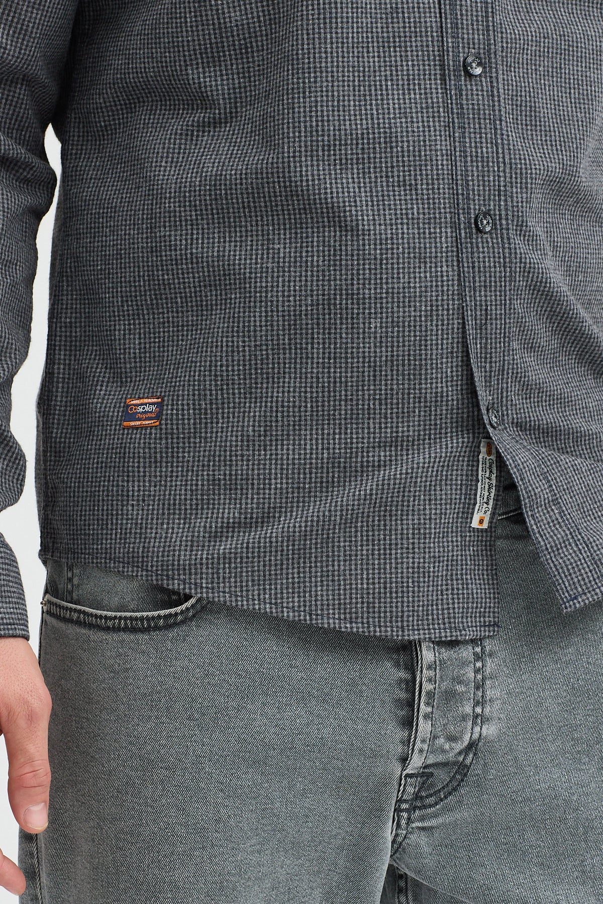 Cosplay Erkek Pitikare Melanj Desenli Regular Fit Uzun Kollu Gömlek