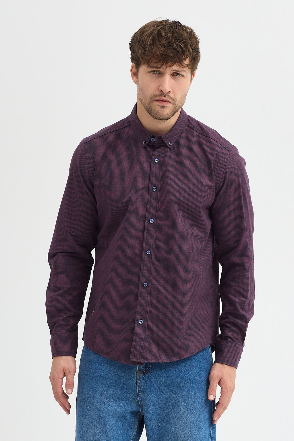 Cosplay Erkek Pitikare Melanj Desenli Regular Fit Uzun Kollu Gömlek