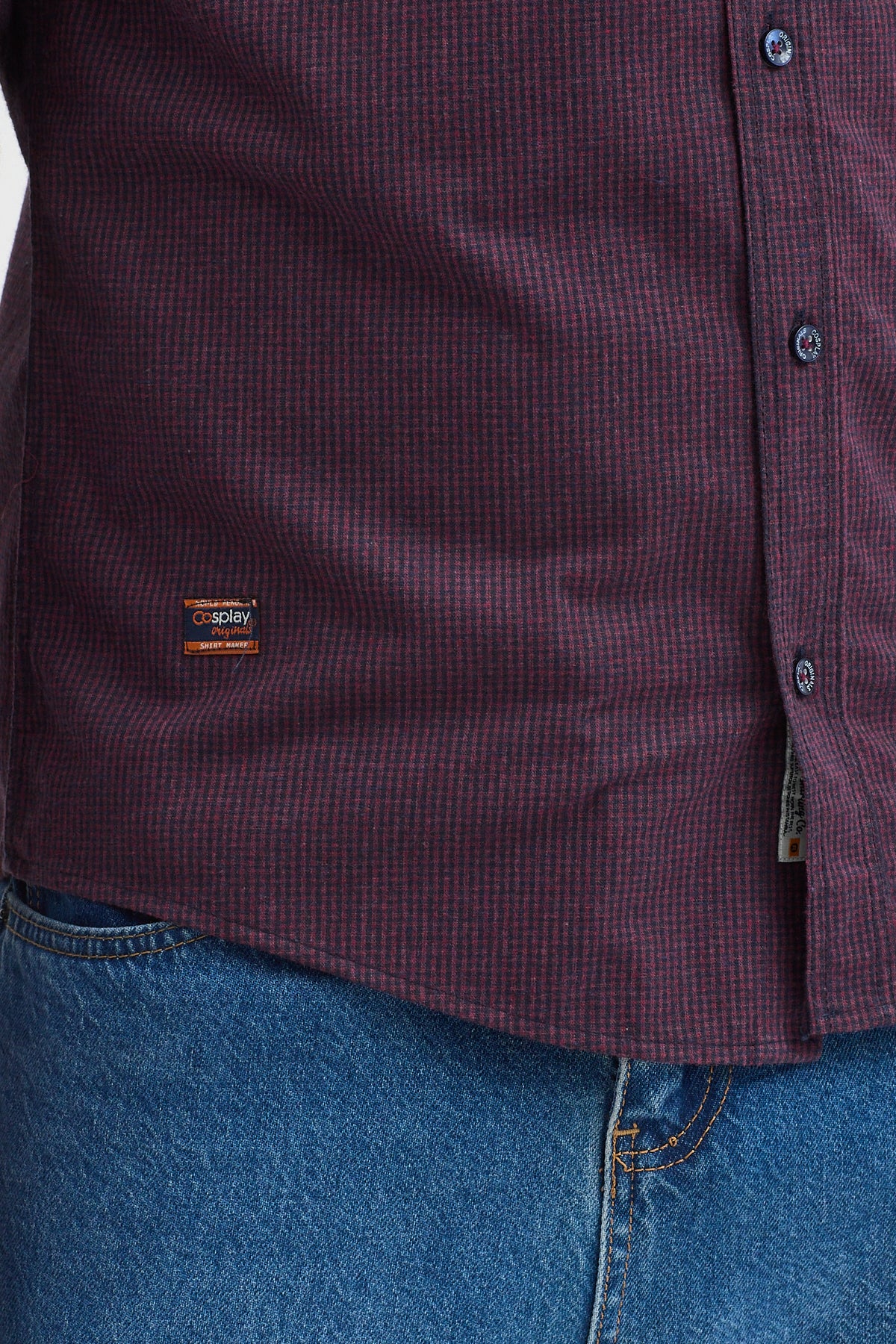 Cosplay Erkek Pitikare Melanj Desenli Regular Fit Uzun Kollu Gömlek