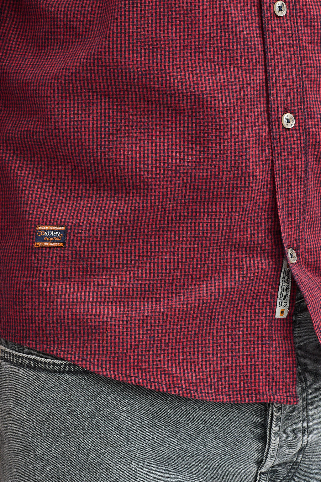 Cosplay Erkek Pitikare Melanj Desenli Regular Fit Uzun Kollu Gömlek