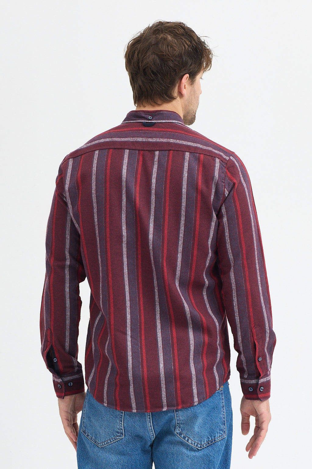 Cosplay Erkek Melanj Dikine Çizgili Button Down Regular Fit Gömlek