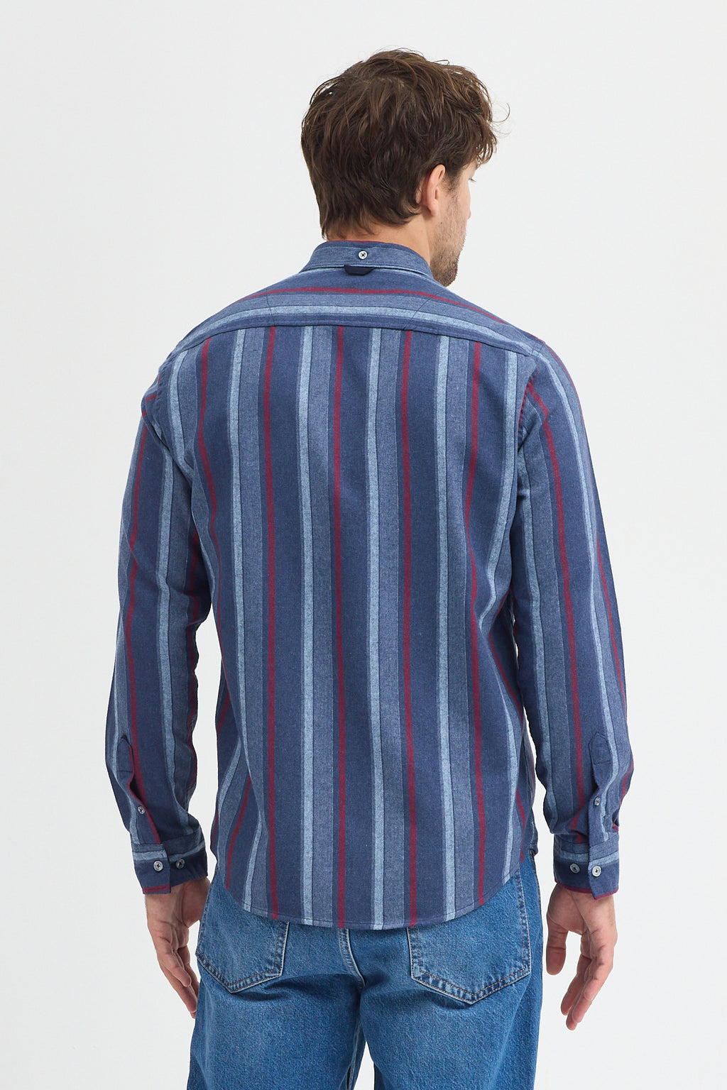 Cosplay Erkek Melanj Dikine Çizgili Button Down Regular Fit Gömlek