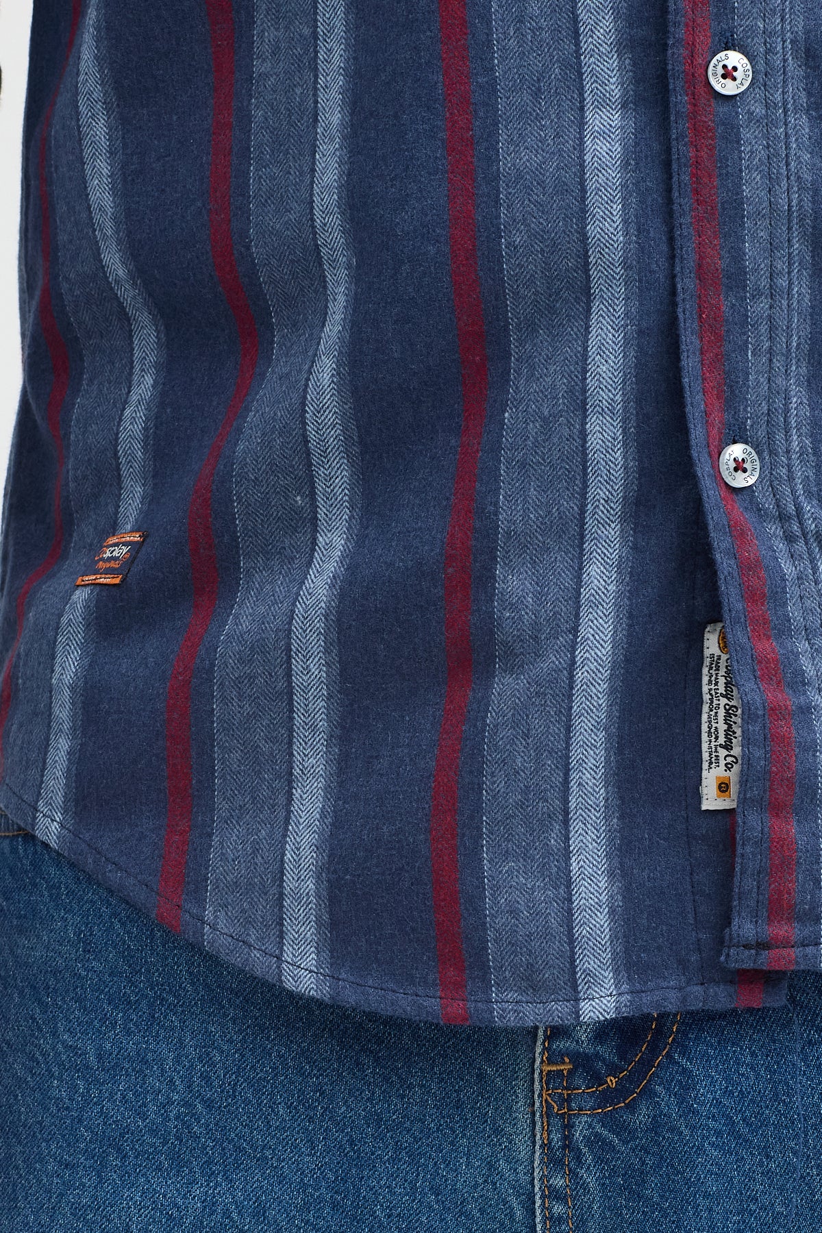 Cosplay Erkek Melanj Dikine Çizgili Button Down Regular Fit Gömlek