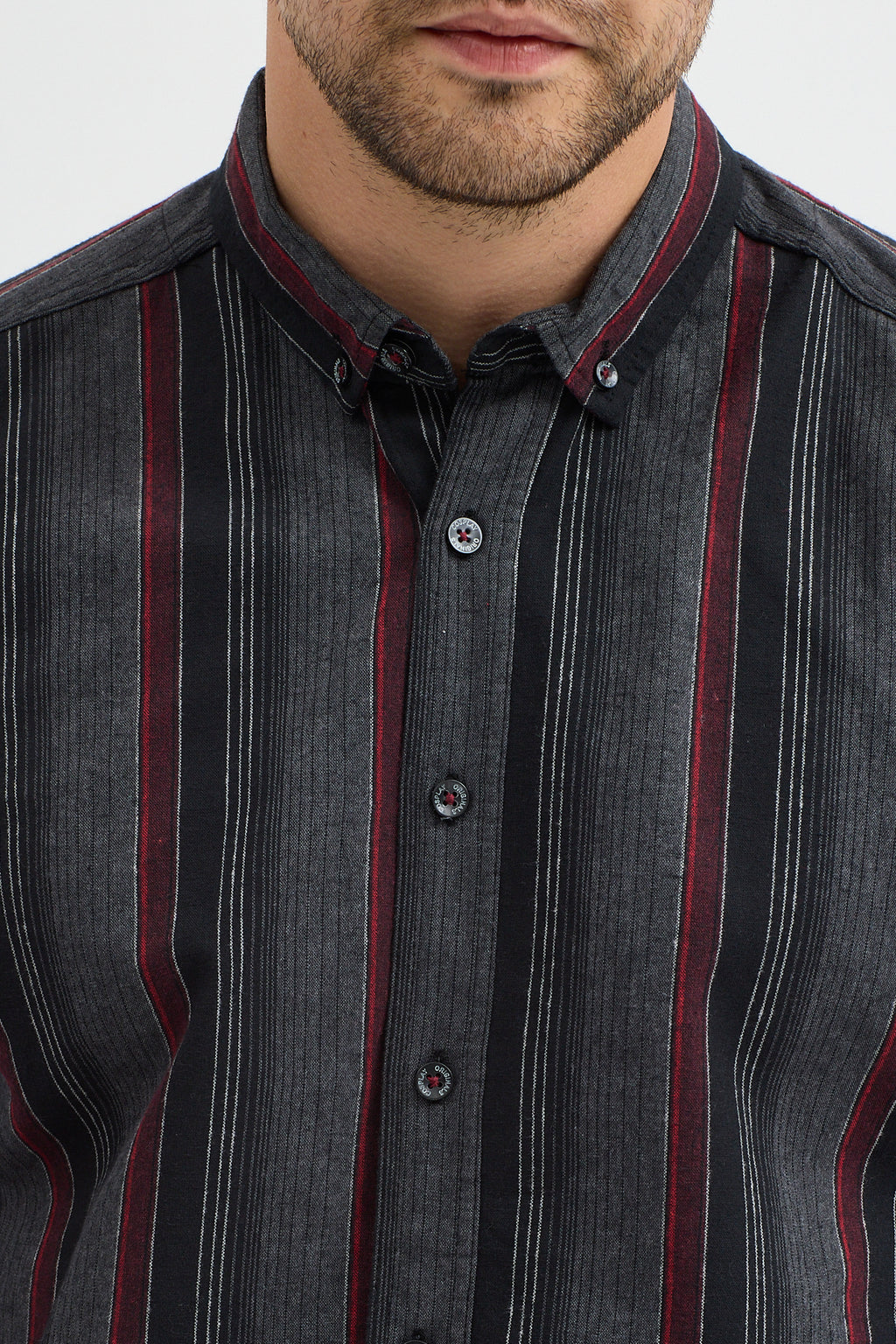 Cosplay Erkek Kalın Çizgili Regular Fit Pamuklu Uzun Kollu Gömlek