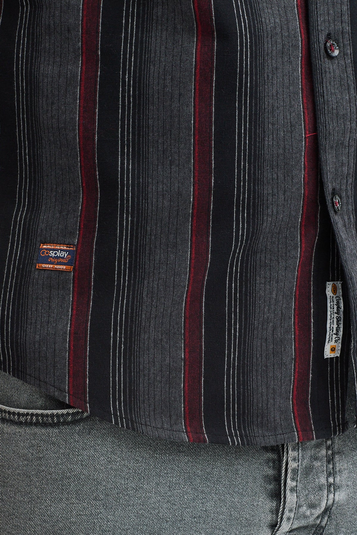 Cosplay Erkek Kalın Çizgili Regular Fit Pamuklu Uzun Kollu Gömlek