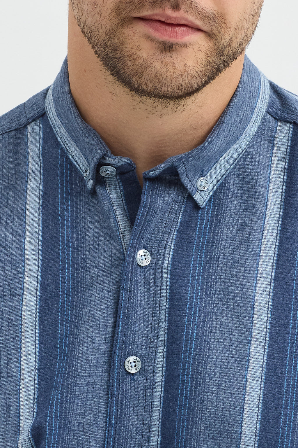 Cosplay Erkek Kalın Çizgili Regular Fit Pamuklu Uzun Kollu Gömlek