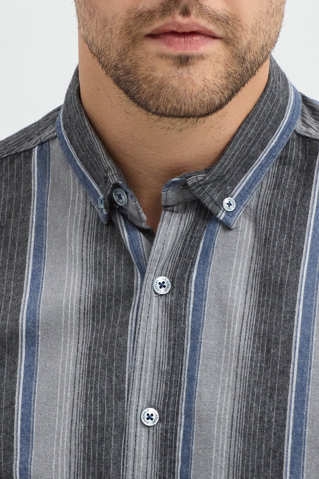 Cosplay Erkek Kalın Çizgili Regular Fit Pamuklu Uzun Kollu Gömlek