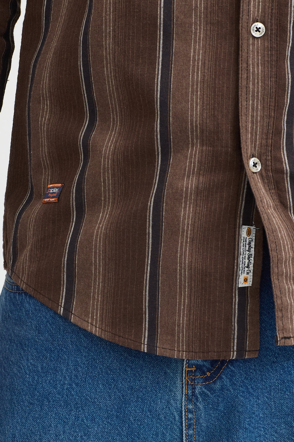 Cosplay Erkek Kalın Çizgili Regular Fit Pamuklu Uzun Kollu Gömlek