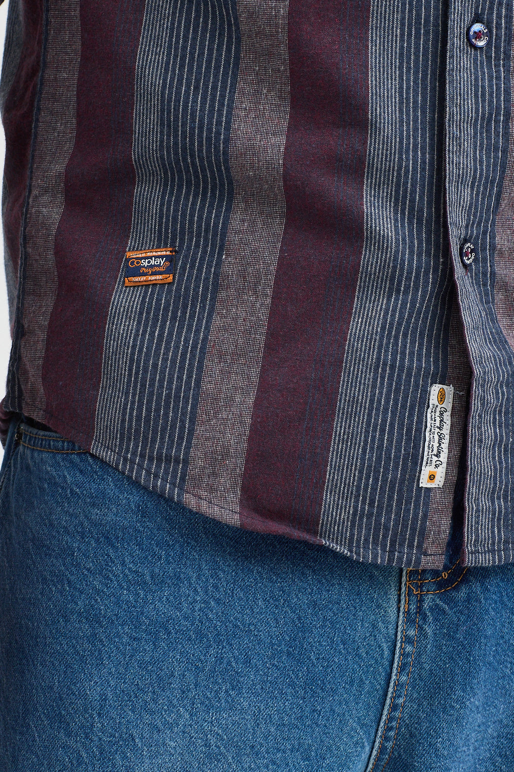 Regular Fit Pamuk Karışımlı Melanj Çizgili Düğmeli Yaka Erkek Gömlek