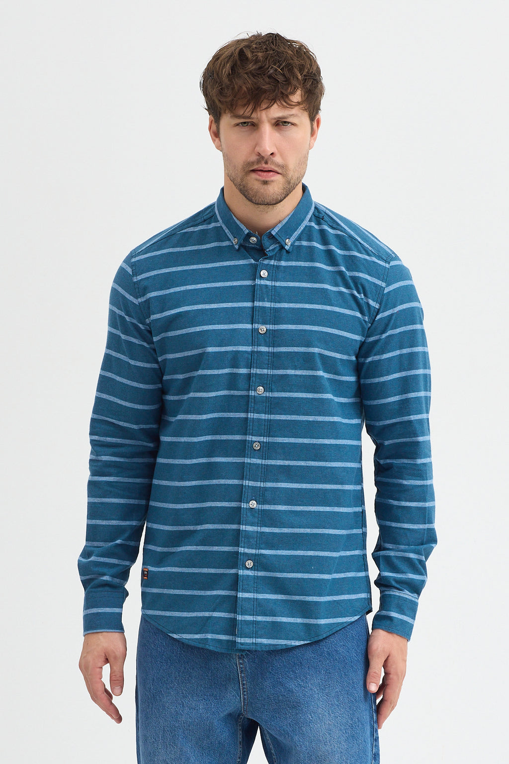 Kaşmir Karışımlı Dikey Çizgili Regular Fit Uzun Kollu Erkek Gömlek