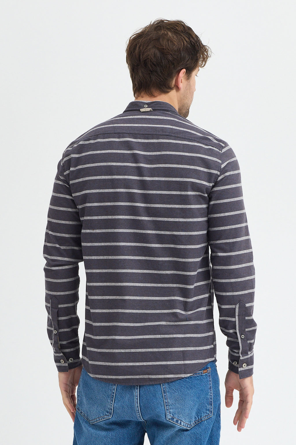 Kaşmir Karışımlı Dikey Çizgili Regular Fit Uzun Kollu Erkek Gömlek