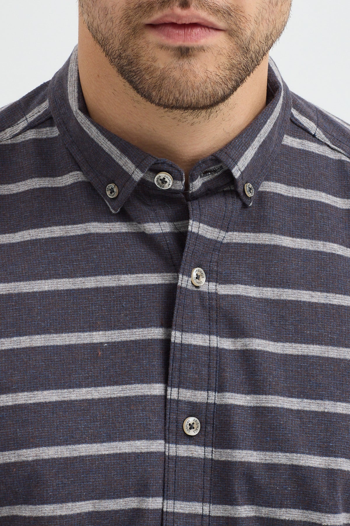 Kaşmir Karışımlı Dikey Çizgili Regular Fit Uzun Kollu Erkek Gömlek