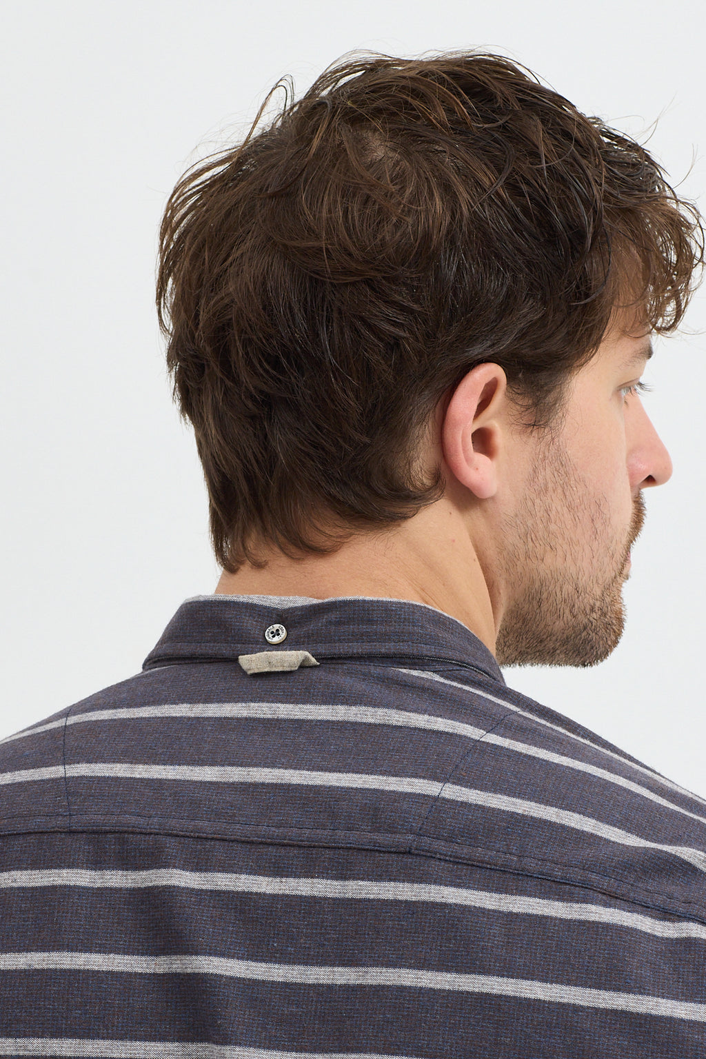 Kaşmir Karışımlı Dikey Çizgili Regular Fit Uzun Kollu Erkek Gömlek