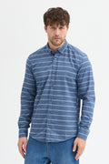 Kaşmir Karışımlı Dikey Çizgili Regular Fit Uzun Kollu Erkek Gömlek