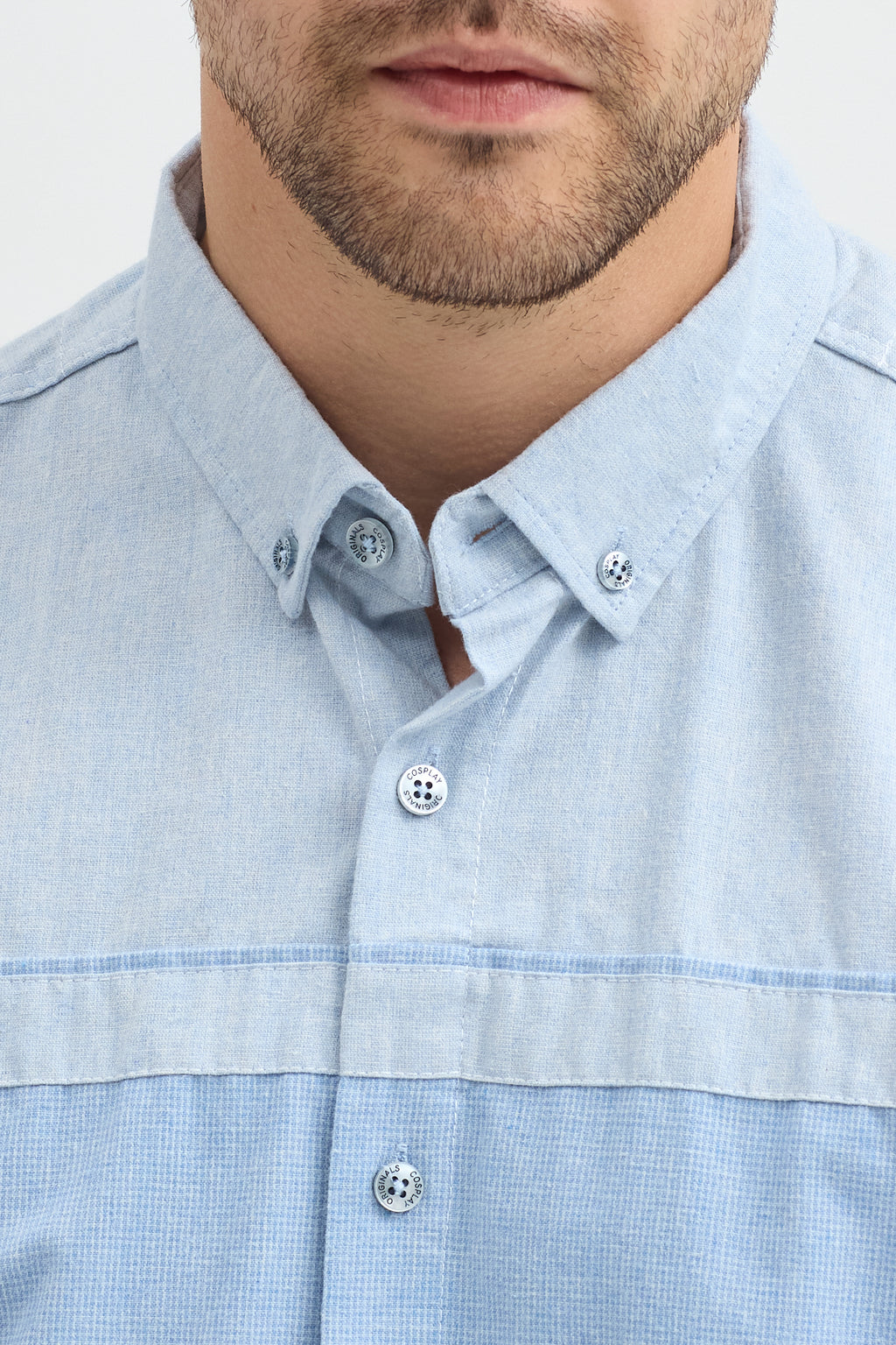 Premium Slim Fit Yün Karışımlı Kontrast Parçalı Uzun Kollu Gömlek