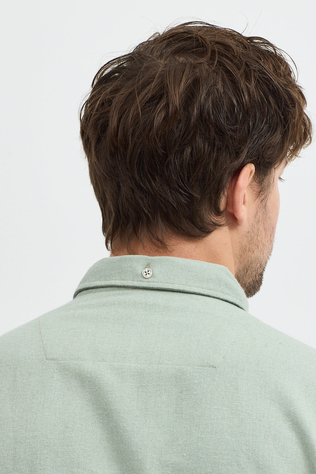 Premium Slim Fit Yün Karışımlı Kontrast Parçalı Uzun Kollu Gömlek