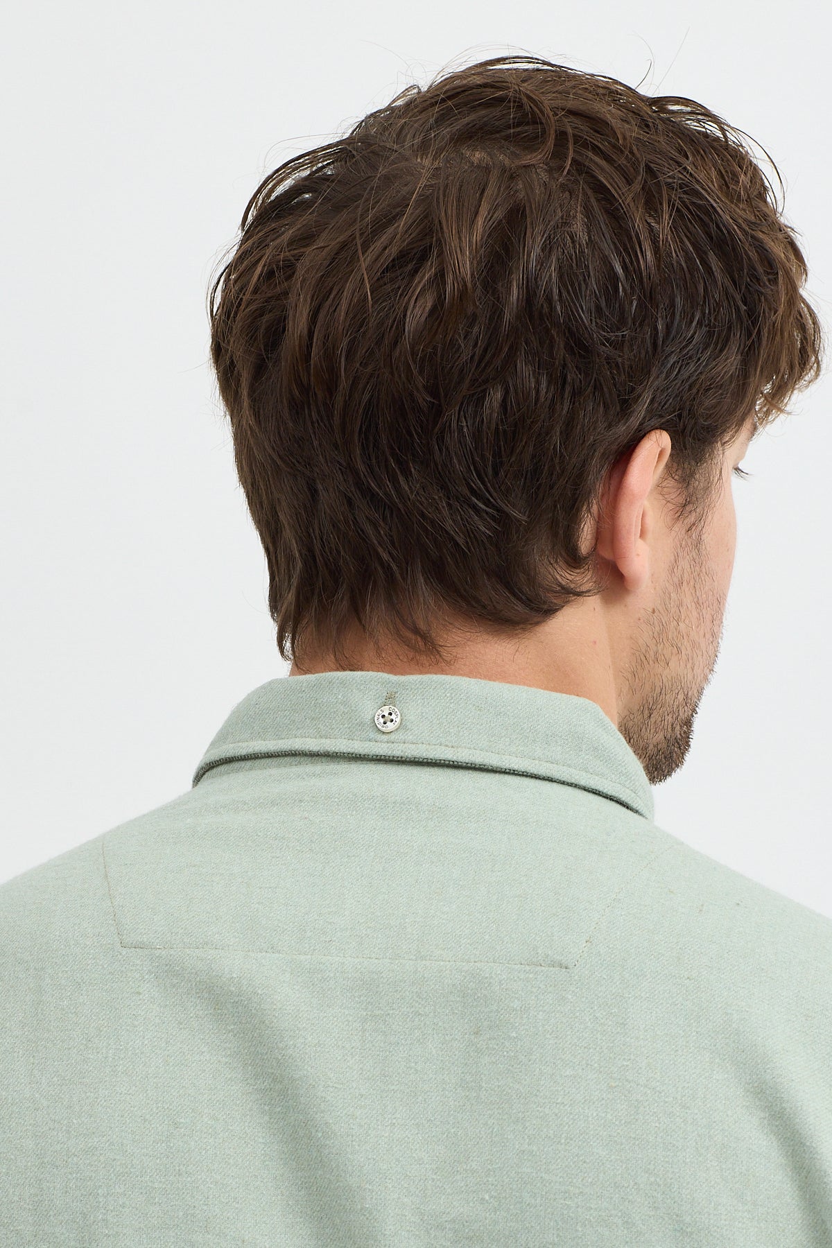 Premium Slim Fit Yün Karışımlı Kontrast Parçalı Uzun Kollu Gömlek