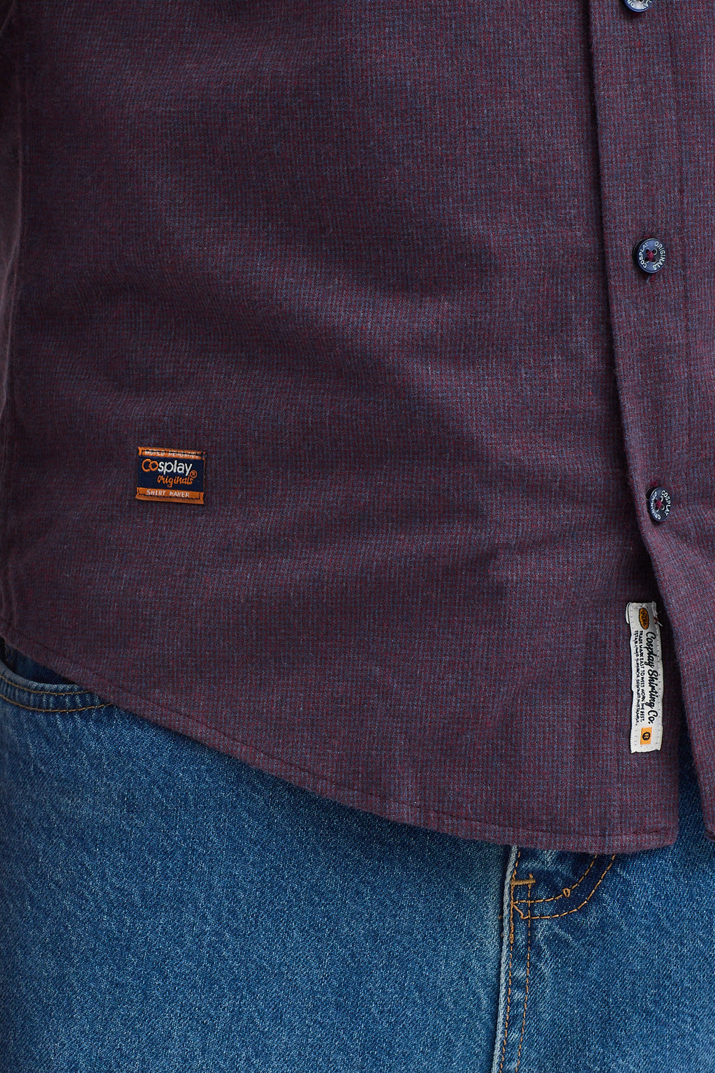 Premium Slim Fit Yün Karışımlı Kontrast Parçalı Uzun Kollu Gömlek