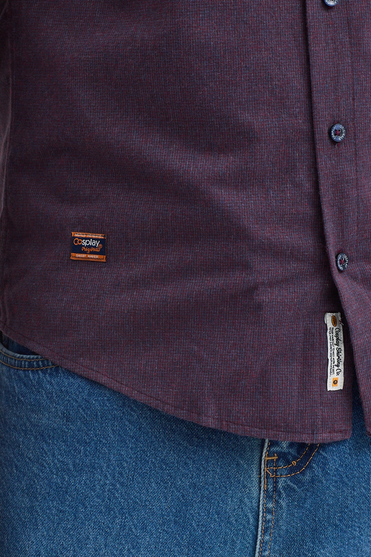 Premium Slim Fit Yün Karışımlı Kontrast Parçalı Uzun Kollu Gömlek