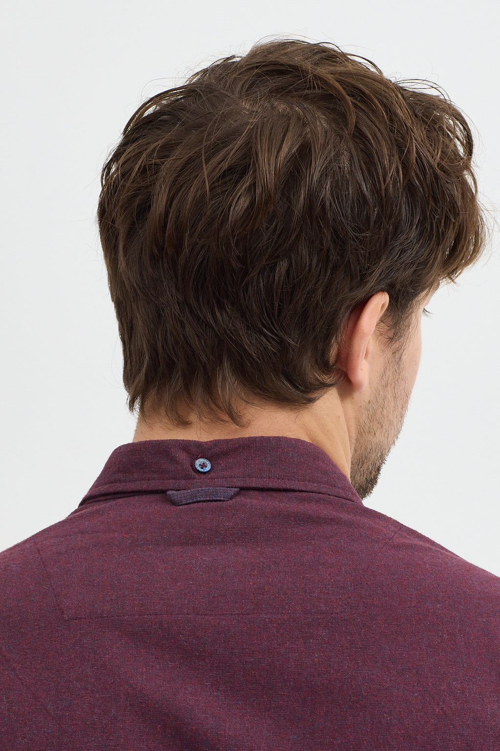 Premium Slim Fit Yün Karışımlı Kontrast Parçalı Uzun Kollu Gömlek