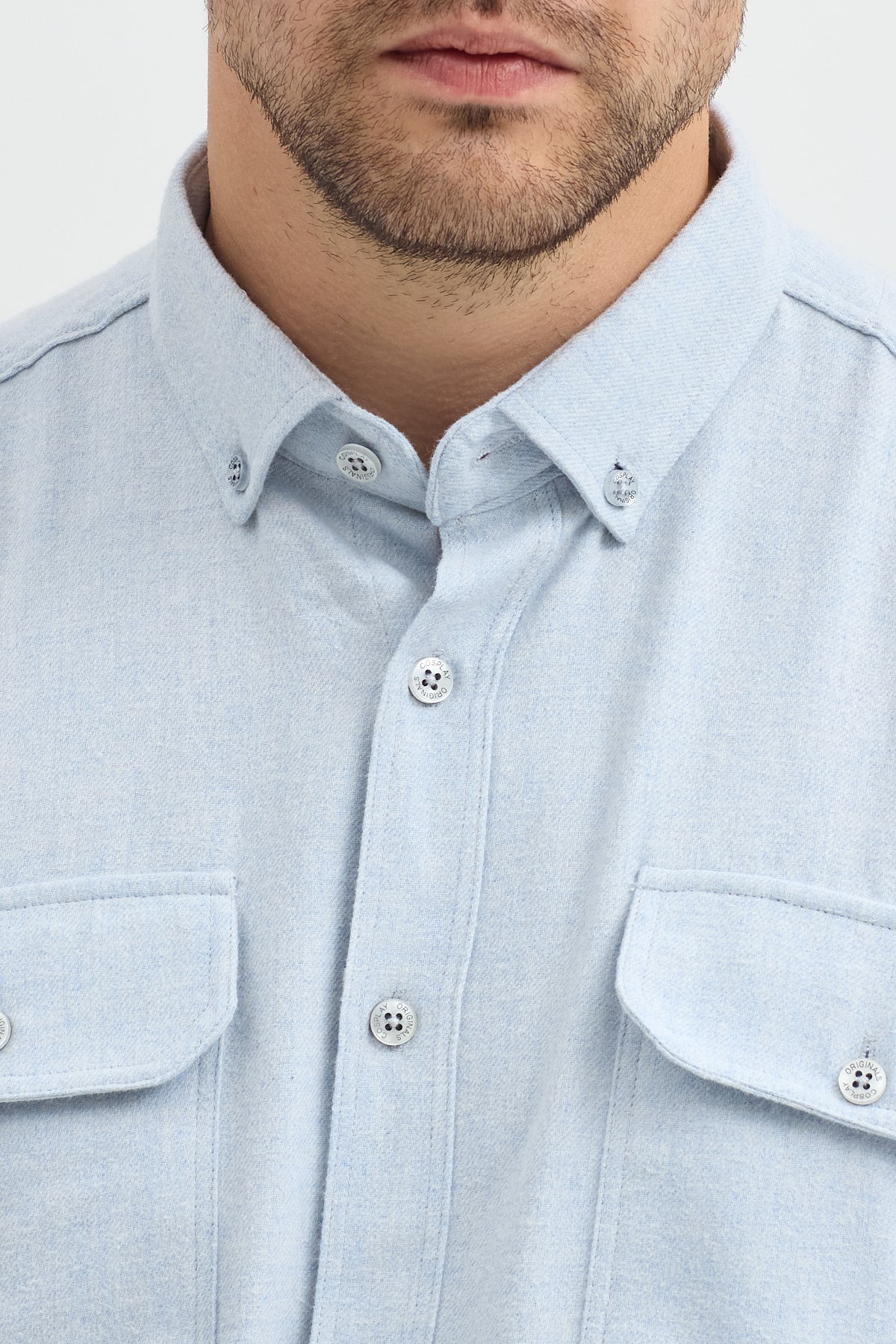 Kaşmir Görünümlü Çift Cepli Regular Fit Uzun Kollu Erkek Gömlek