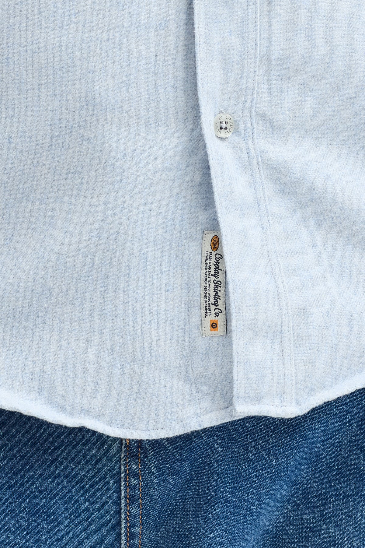 Kaşmir Görünümlü Çift Cepli Regular Fit Uzun Kollu Erkek Gömlek