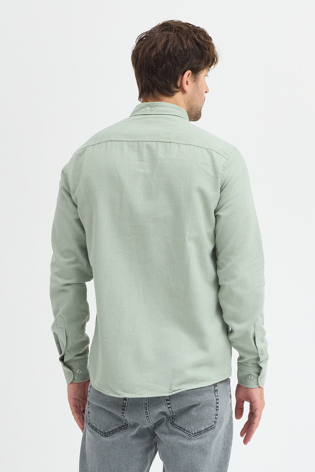 Kaşmir Görünümlü Çift Cepli Regular Fit Uzun Kollu Erkek Gömlek