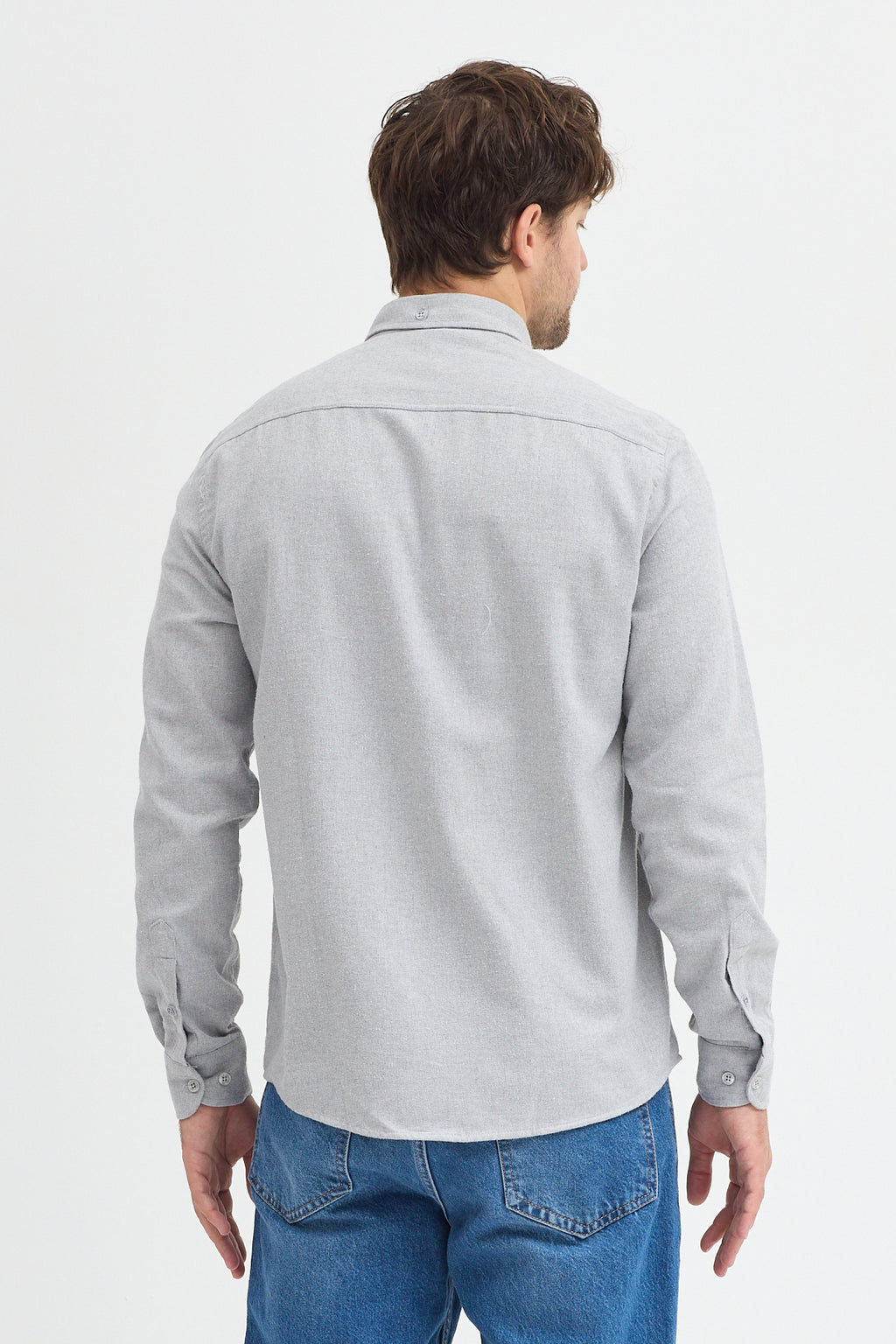 Kaşmir Görünümlü Çift Cepli Regular Fit Uzun Kollu Erkek Gömlek