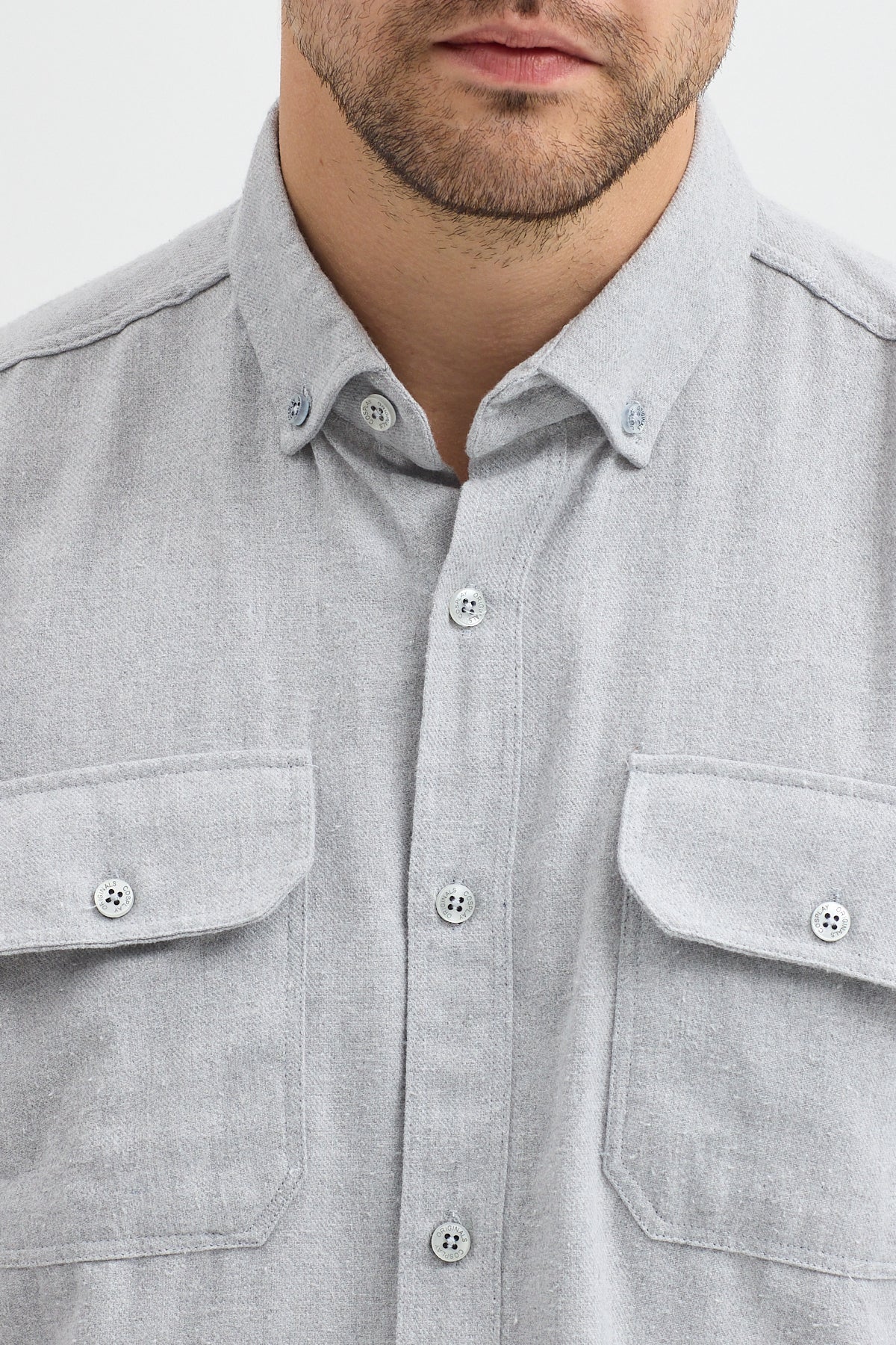 Kaşmir Görünümlü Çift Cepli Regular Fit Uzun Kollu Erkek Gömlek