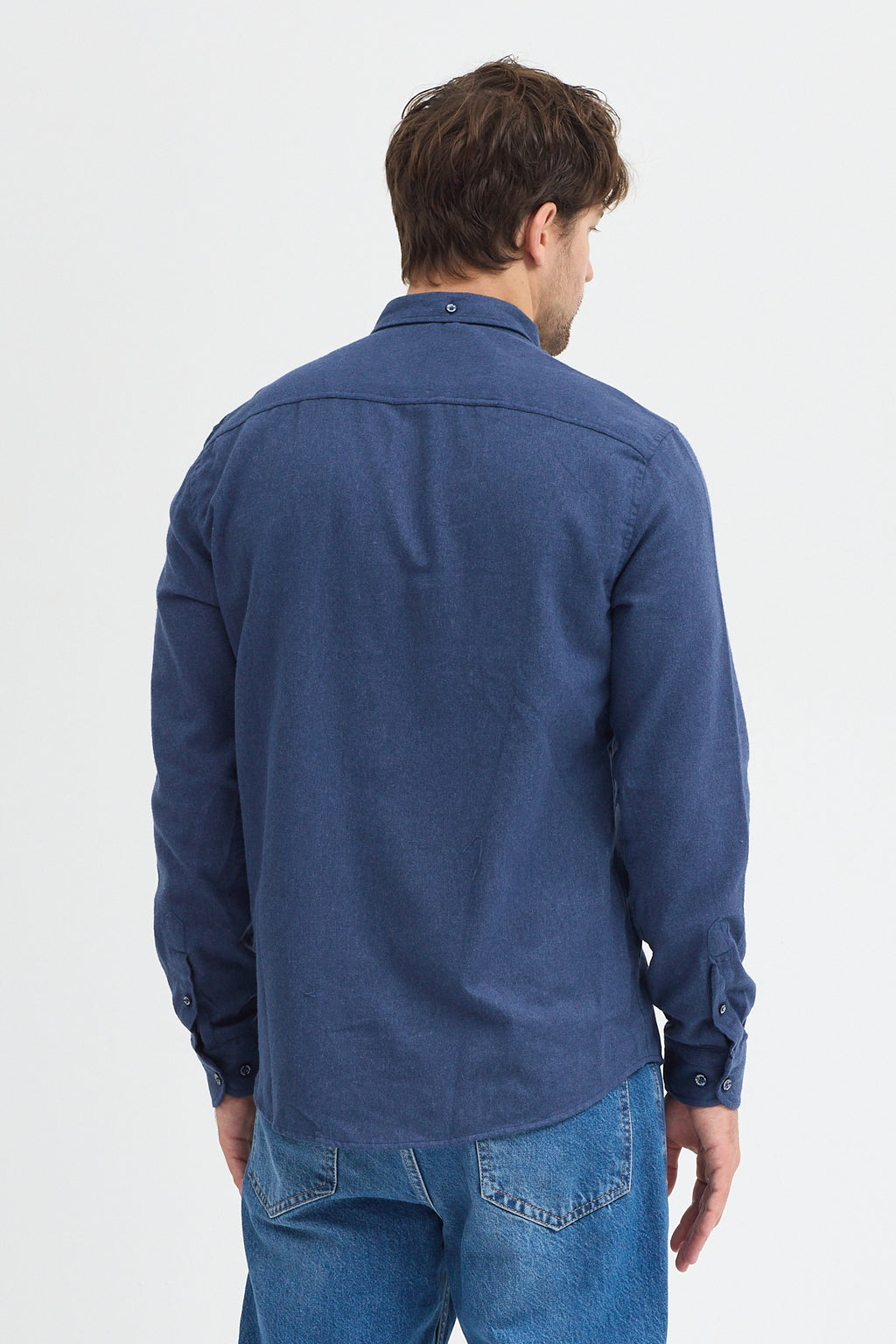 Kaşmir Görünümlü Çift Cepli Regular Fit Uzun Kollu Erkek Gömlek