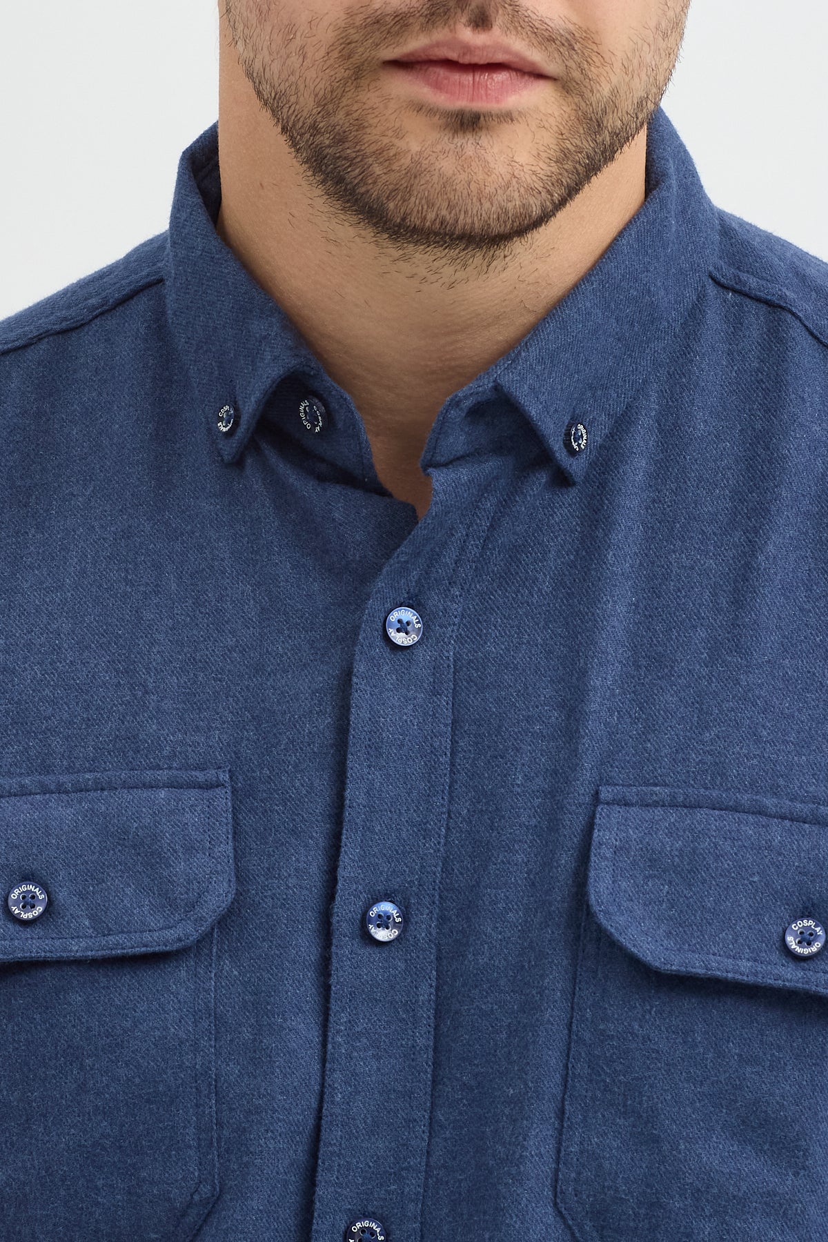 Kaşmir Görünümlü Çift Cepli Regular Fit Uzun Kollu Erkek Gömlek