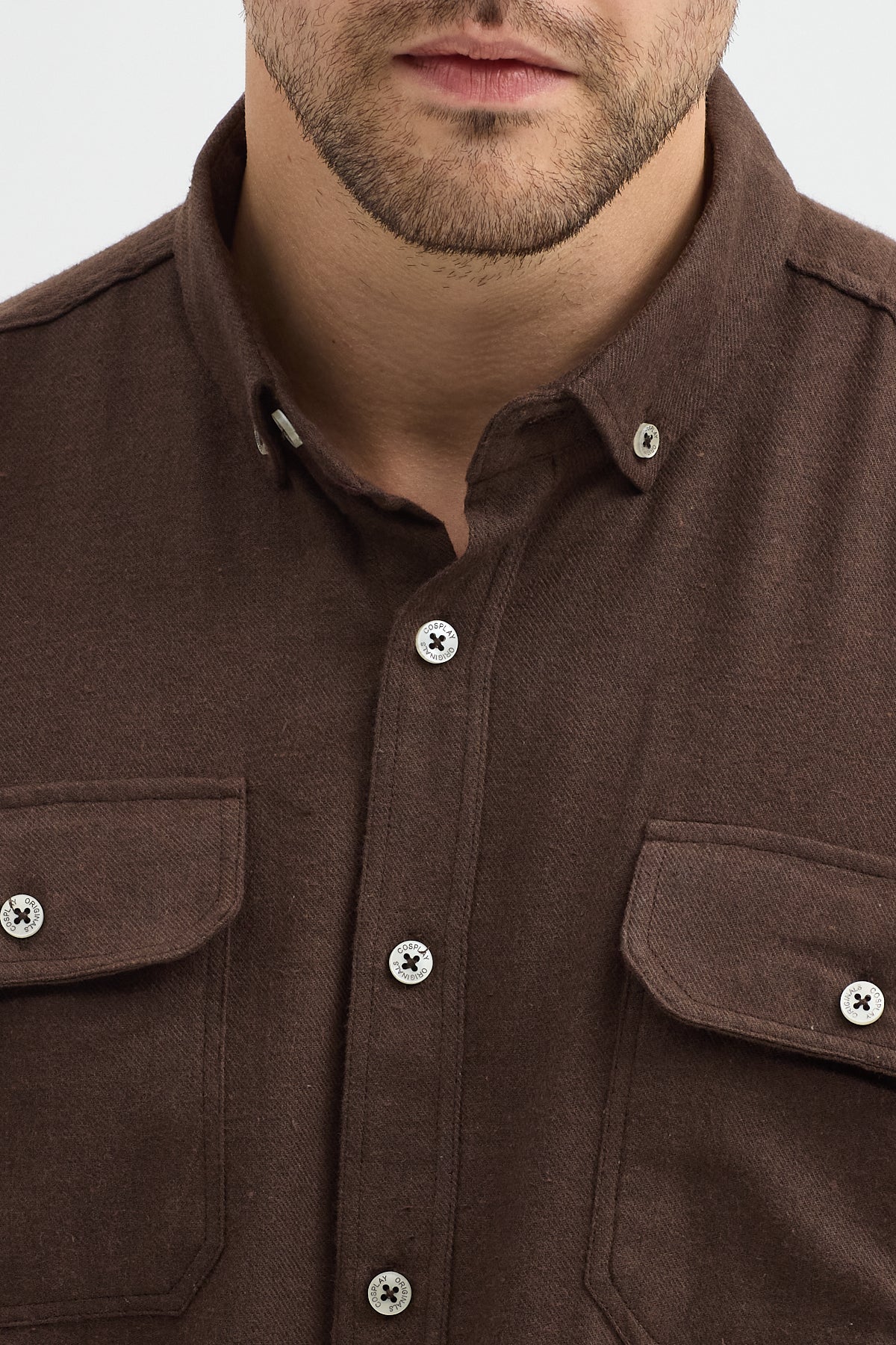 Kaşmir Görünümlü Çift Cepli Regular Fit Uzun Kollu Erkek Gömlek