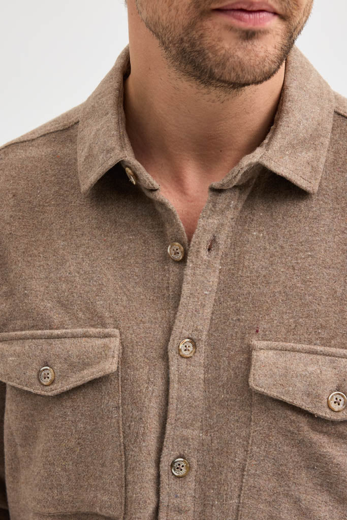 Erkek Rahat Kesim Spor Yaka Oduncu Flanel Çift Cep Kapaklı Kışlık Gömlek