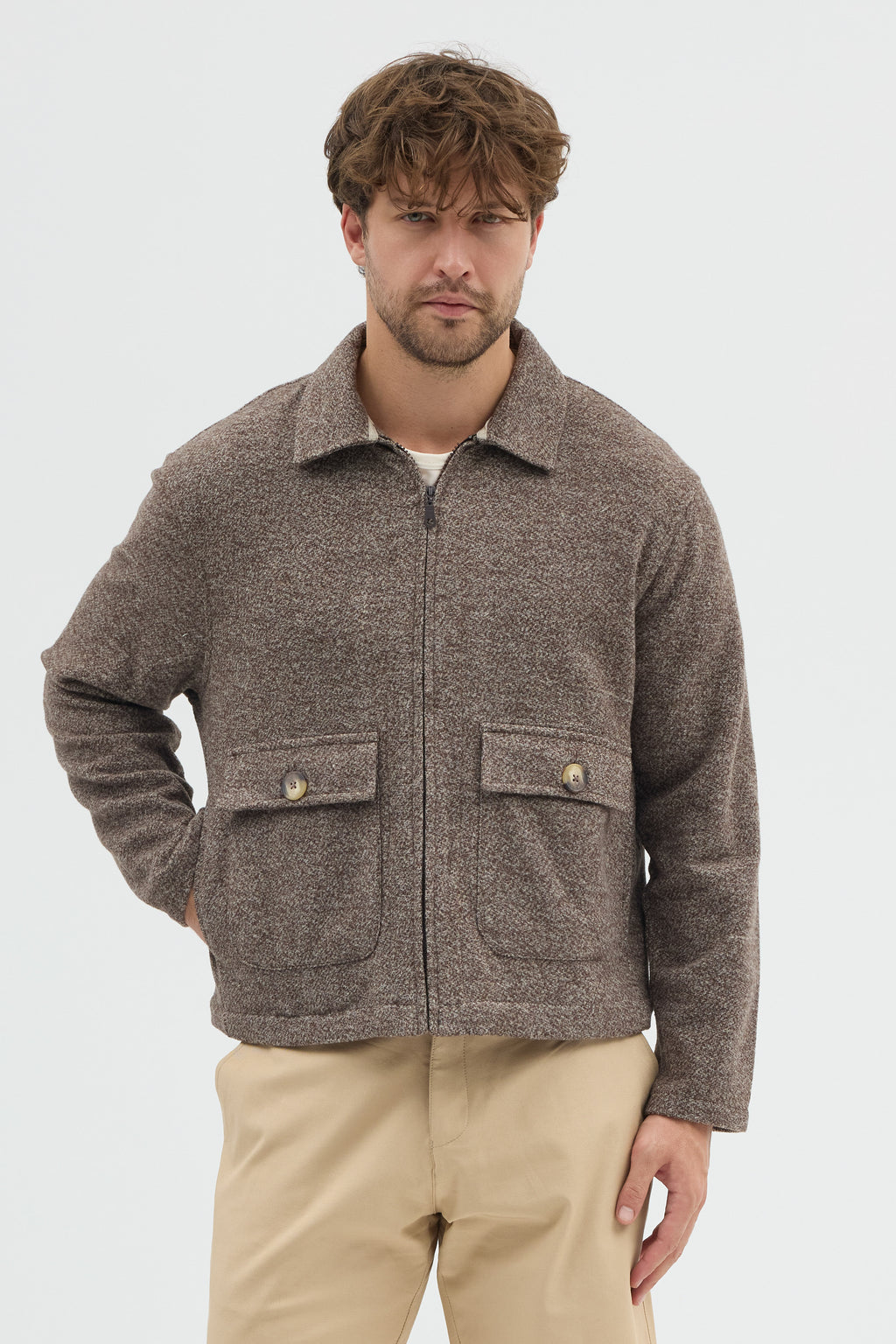 STEPPE RIDER MOLINE ZIPPER DOUBLE POCKET BOXY FIT OVERSHIRT