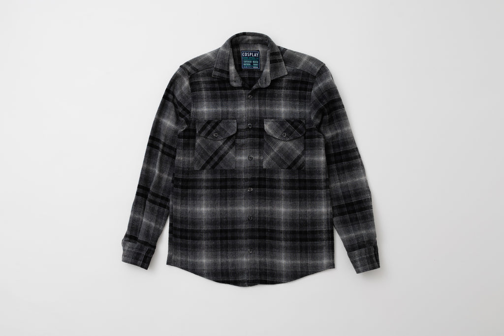 Cosplay Erkek Kalın Flanel Oduncu Kareli Gömlek Ceket Çift Kapaklı Cepli Overshirt