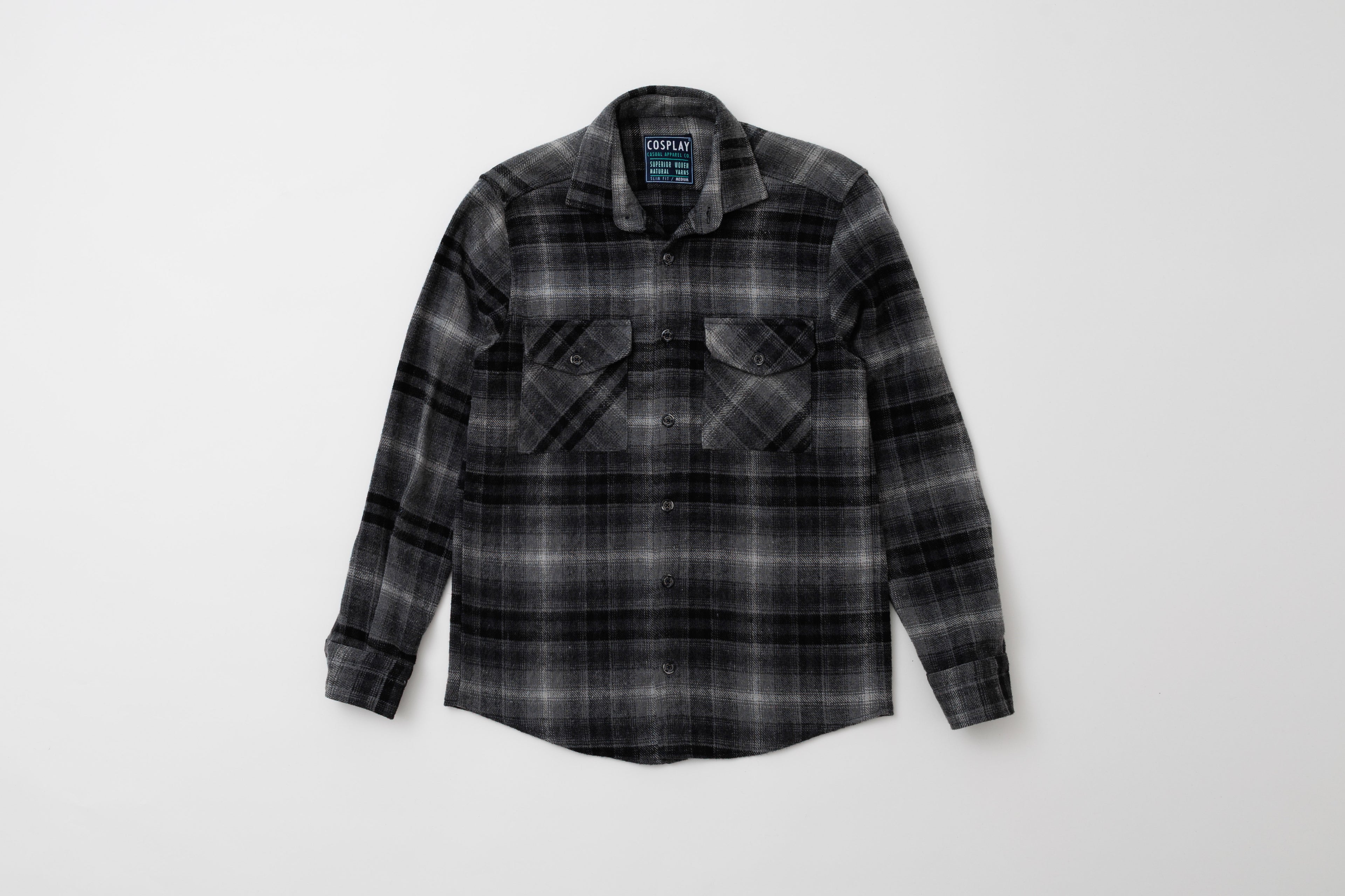 Cosplay Erkek Kalın Flanel Oduncu Kareli Gömlek Ceket Çift Kapaklı Cepli Overshirt