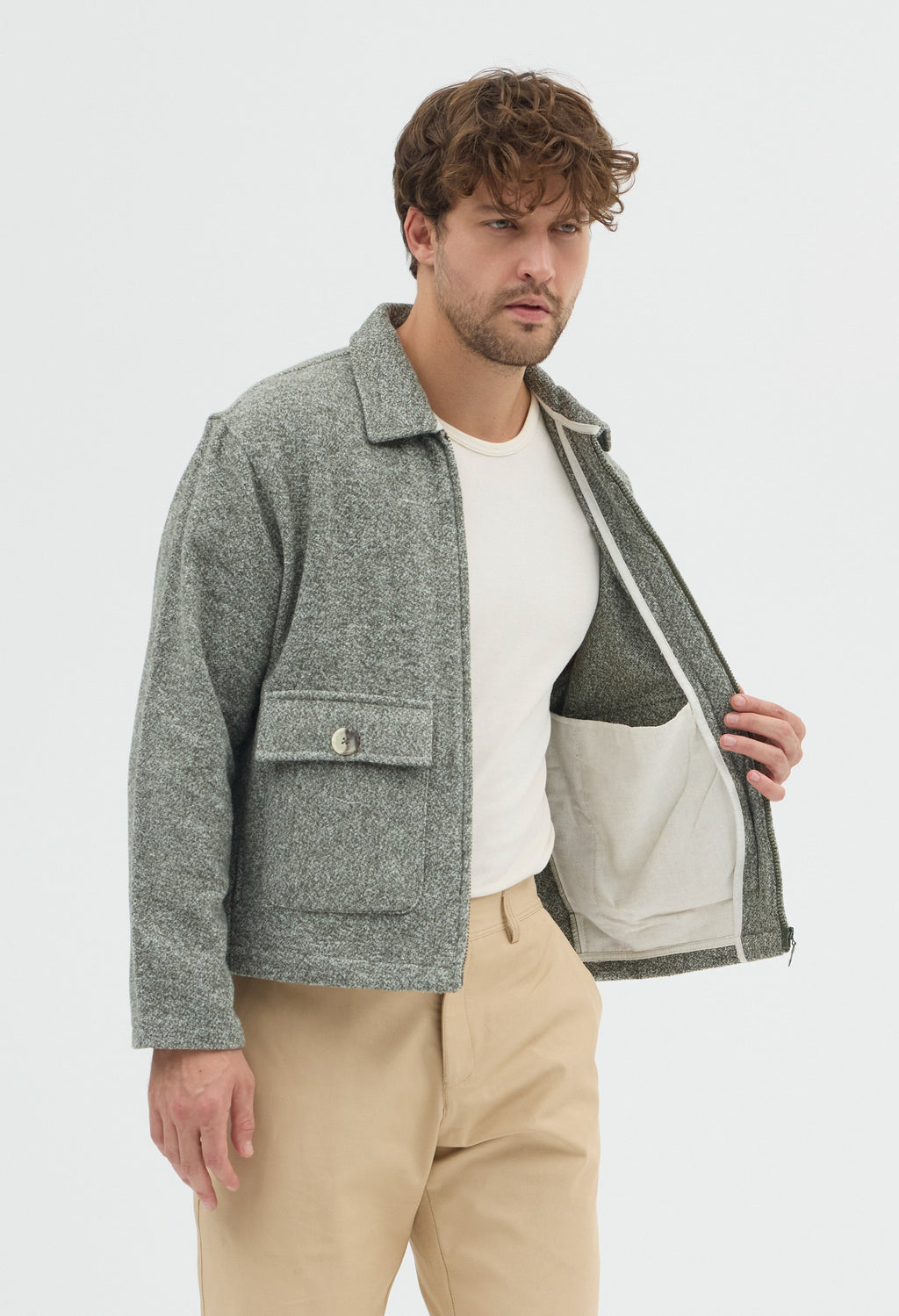 STEPPE RIDER MOLINE ZIPPER DOUBLE POCKET BOXY FIT OVERSHIRT