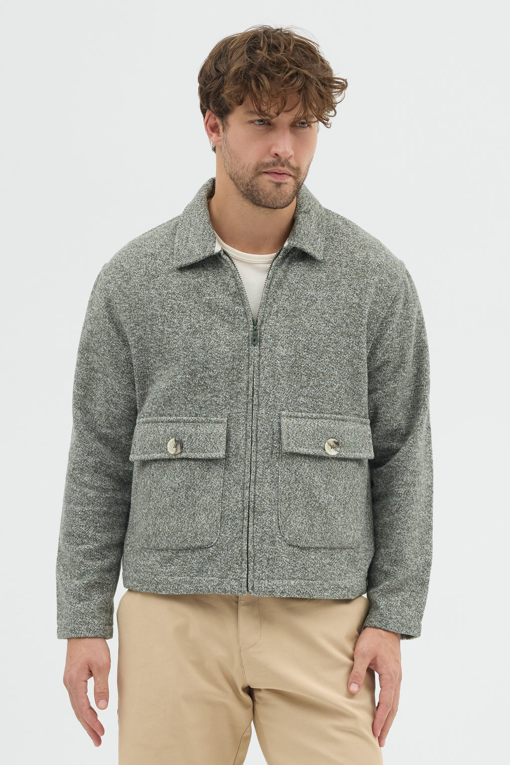 STEPPE RIDER MOLINE ZIPPER DOUBLE POCKET BOXY FIT OVERSHIRT