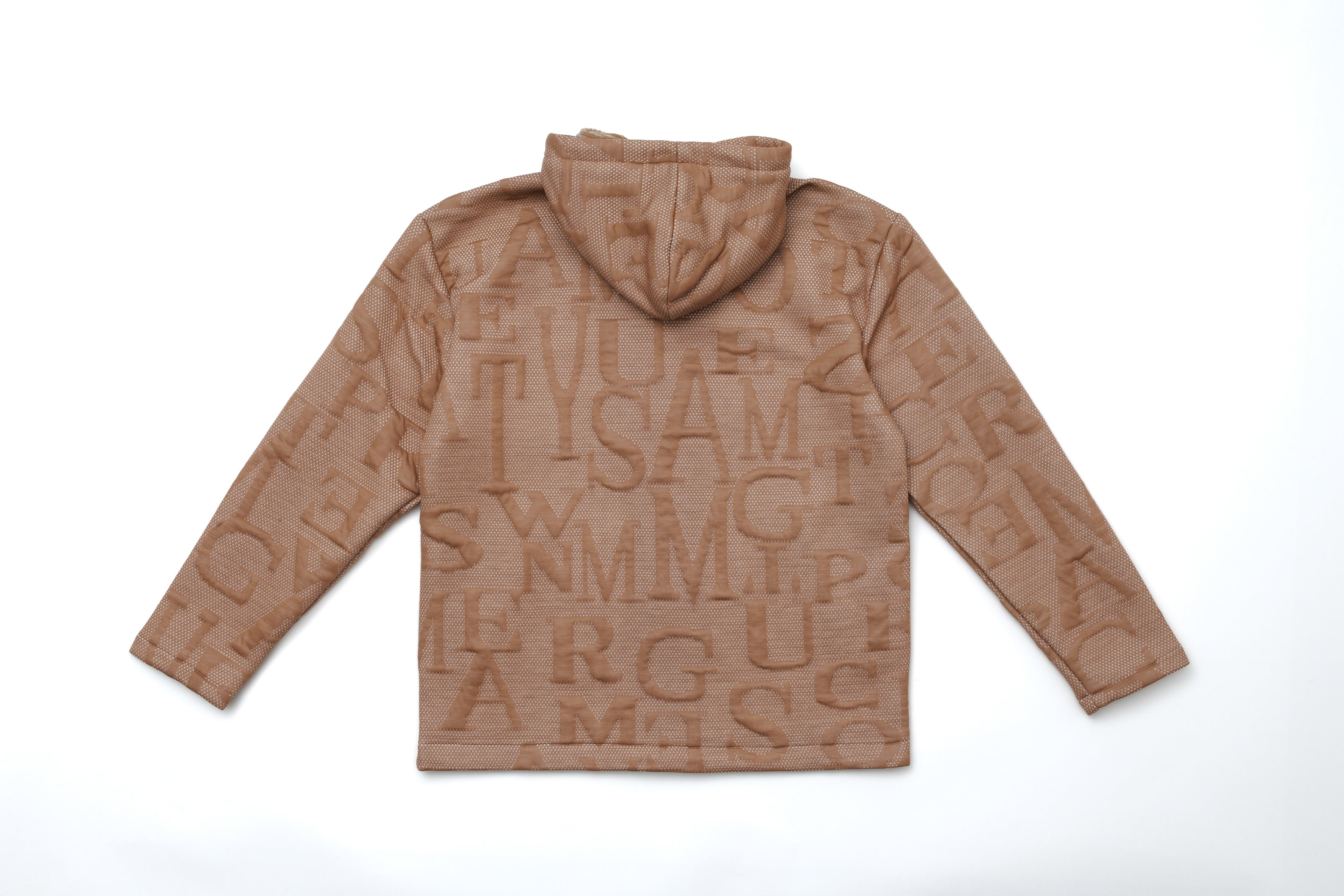 Steppe Rider Erkek Oversize Kalın Örme Fermuarlı Kapüşonlu Harf Desenli Örme Ceket Overshirt