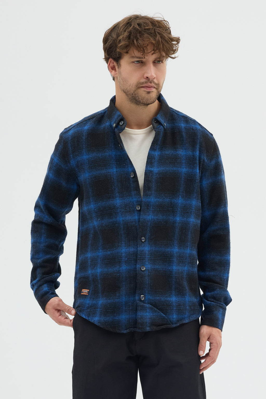 Cosplay Erkek Ekoseli Flanel Oduncu Gömlek - Cepsiz, Kalın Kışlık Uzun Kollu Gömlek