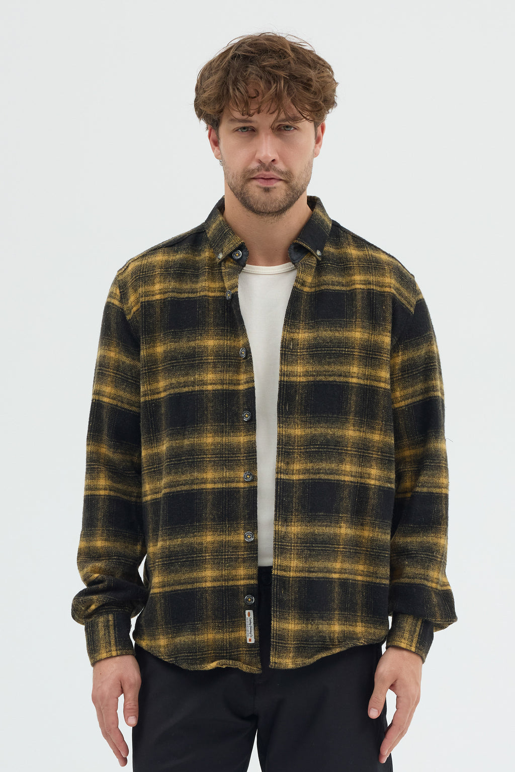 Cosplay Erkek Ekoseli Flanel Oduncu Gömlek - Cepsiz, Kalın Kışlık Uzun Kollu Gömlek