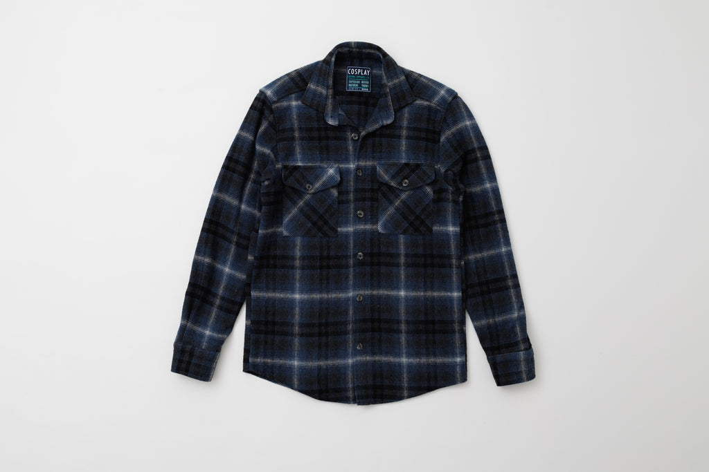 Cosplay Erkek Kalın Flanel Oduncu Kareli Gömlek Ceket Çift Kapaklı Cepli Overshirt